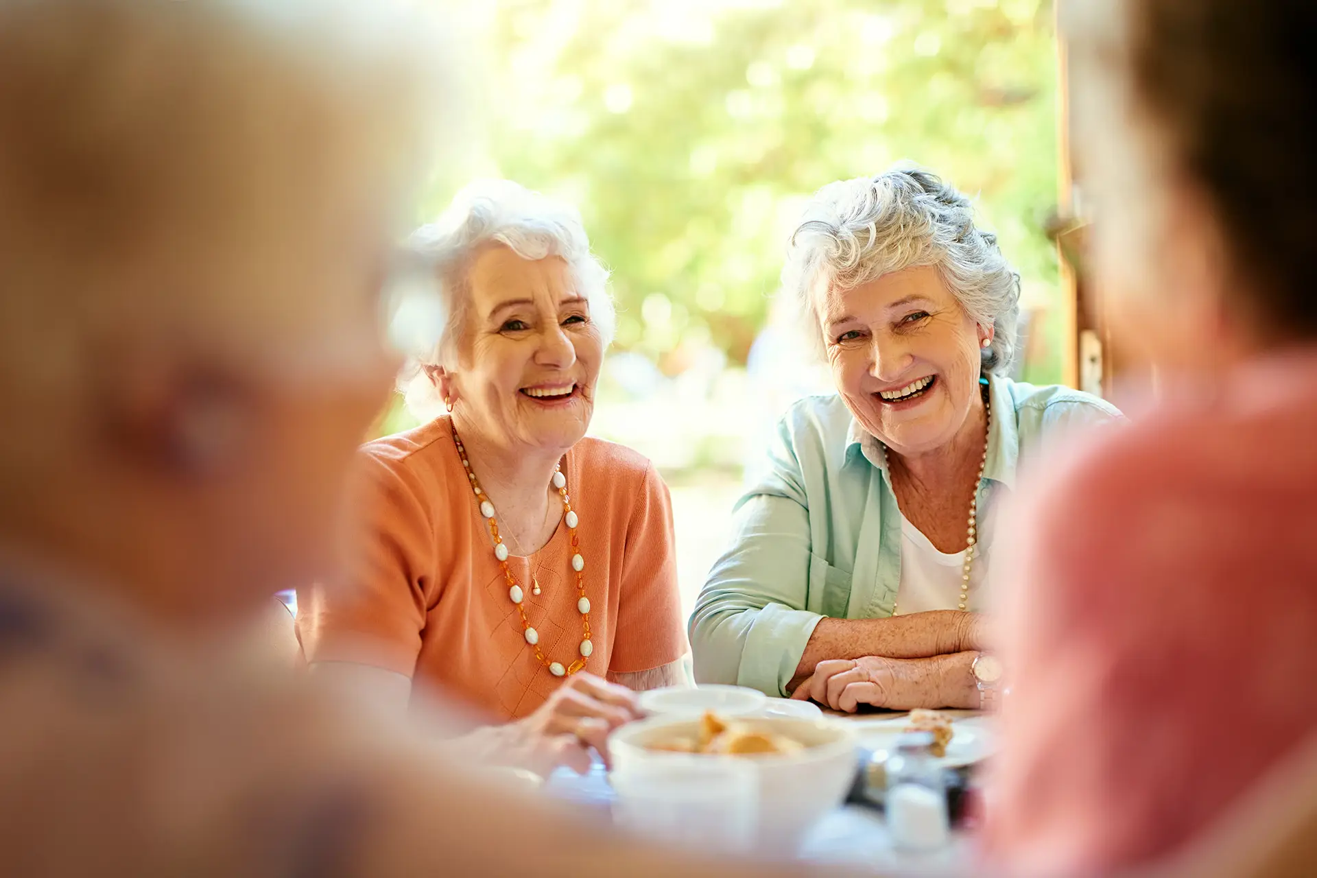 Senior ladies enjoying tea